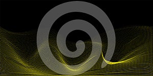 Technology wave yellow black background.
