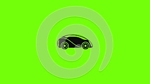 Futuristic driverless car icon animation