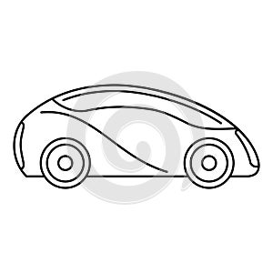 Futuristic driverless car icon, outline style