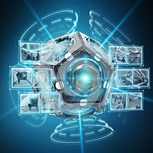 Futuristic drone security camera illustration 3D rendering