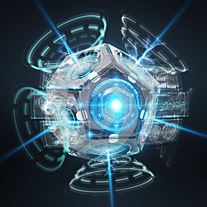 Futuristic drone security camera illustration 3D rendering