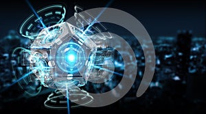 Futuristic drone security camera illustration 3D rendering