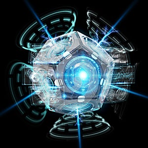 Futuristic drone security camera illustration 3D rendering