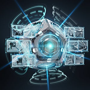 Futuristic drone security camera illustration 3D rendering