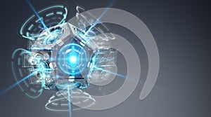 Futuristic drone security camera illustration 3D rendering