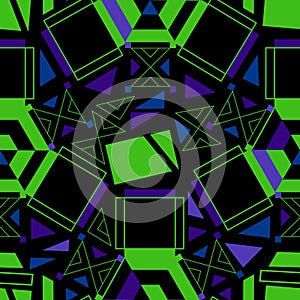 Futuristic Dynamic Abstract Geometric Seamless Repeat Pattern