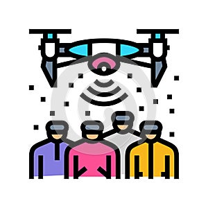 futuristic dystopia cyberpunk color icon vector illustration photo