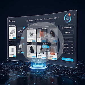 Futuristic E-commerce Interface & Secure Checkout