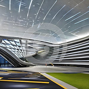 A futuristic, eco-friendly transportation hub that seamlessly integrates public transit systems3 photo