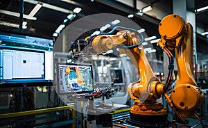 Futuristic Efficient smart Automation robot revolution production replace human AI-power learning tech dynamic Intelligent robot