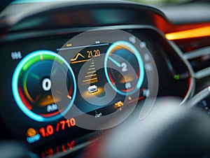 Futuristic Electric Car Dashboard Interface