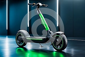 Futuristic electric scooter. sustainable transportation solutions for towns