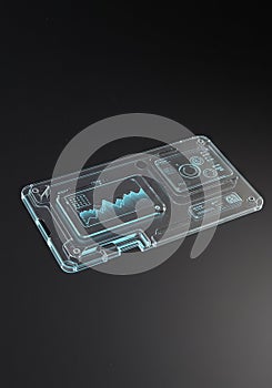 Futuristic Electronic Circuit Board with Blue Glow