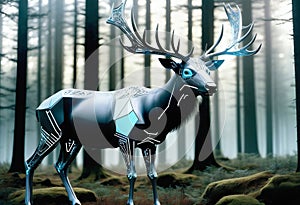 The Futuristic Elegance of a Robotic Elk in a Digitized World