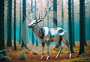 The Futuristic Elegance of a Robotic Elk in a Digitized World