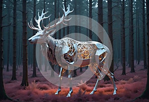 The Futuristic Elegance of a Robotic Elk in a Digitized World