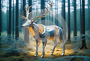 The Futuristic Elegance of a Robotic Elk in a Digitized World