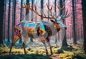 The Futuristic Elegance of a Robotic Elk in Nature