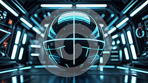 Futuristic Energy Sphere with Electric Core