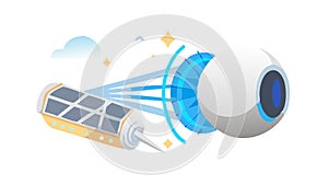 Futuristic Eye Device for Advanced Vision or Scanning, vector design Generative AI