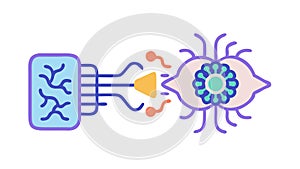 Futuristic Eye Interface Vector - Biometric Tech Vision, vector design Generative AI