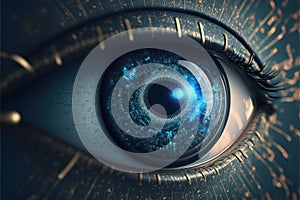 A futuristic eye processing data.Generative AI