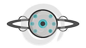 Futuristic Eye Scan: Biometric Security Tech Device, vector design Generative AI