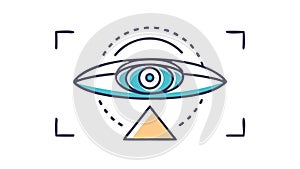 Futuristic Eye Scan, Biometric Security Technology, vector design Generative AI