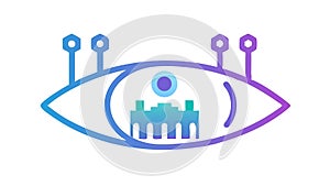 Futuristic Eye Scan: Biometric Tech Advanced Vision, vector design Generative AI