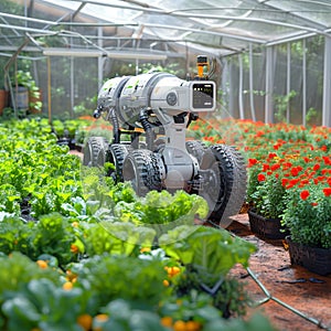 Futuristic farming Agricultural robotics streamline tasks, enhancing efficiency in vegetable cultivation