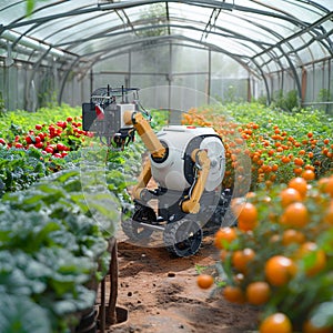 Futuristic farming Agricultural robotics streamline tasks, enhancing efficiency in vegetable cultivation