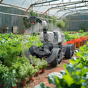 Futuristic farming Agricultural robotics streamline tasks, enhancing efficiency in vegetable cultivation