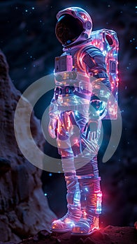 Futuristic Fashionable Astronaut in a Spacesuit photo