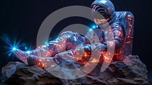Futuristic Fashionable Astronaut in a Spacesuit photo