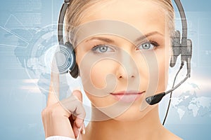 Futuristic female helpline operator photo