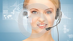 Futuristic female helpline operator