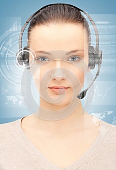 Futuristic female helpline operator