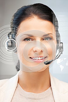 Futuristic female helpline operator