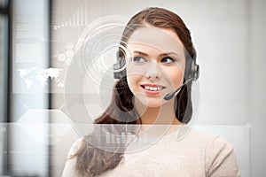 Futuristic female helpline operator