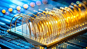 Futuristic Fiber Optic Network Connection