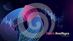 Futuristic financial analytics interface. Fintech analytics digital data dashboard. Financial data processing ai system