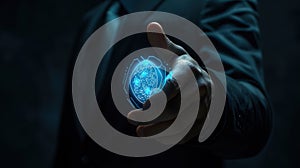 The Futuristic Fingerprint Scan. AI generated