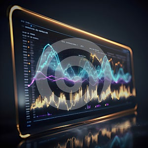 Futuristic Fintech Dashboard Interface Macro.