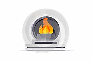 futuristic fireplace vector flat minimalistic isolated vector style illustration
