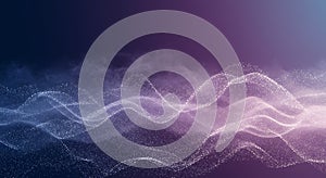 Futuristic flowing particle wave background