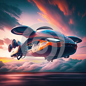 futuristic flying car