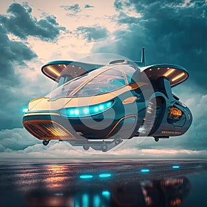 futuristic flying car