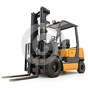 Futuristic forklift isolated on white