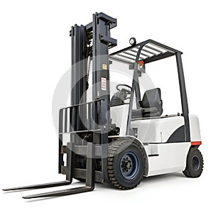 Futuristic forklift isolated on white