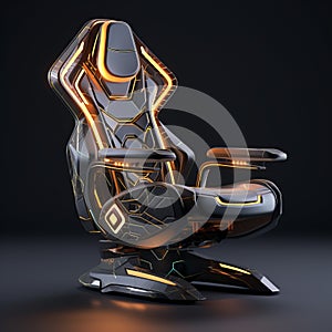 Futuristic Gamer Chair - 3d Render With Eye-catching Detail photo